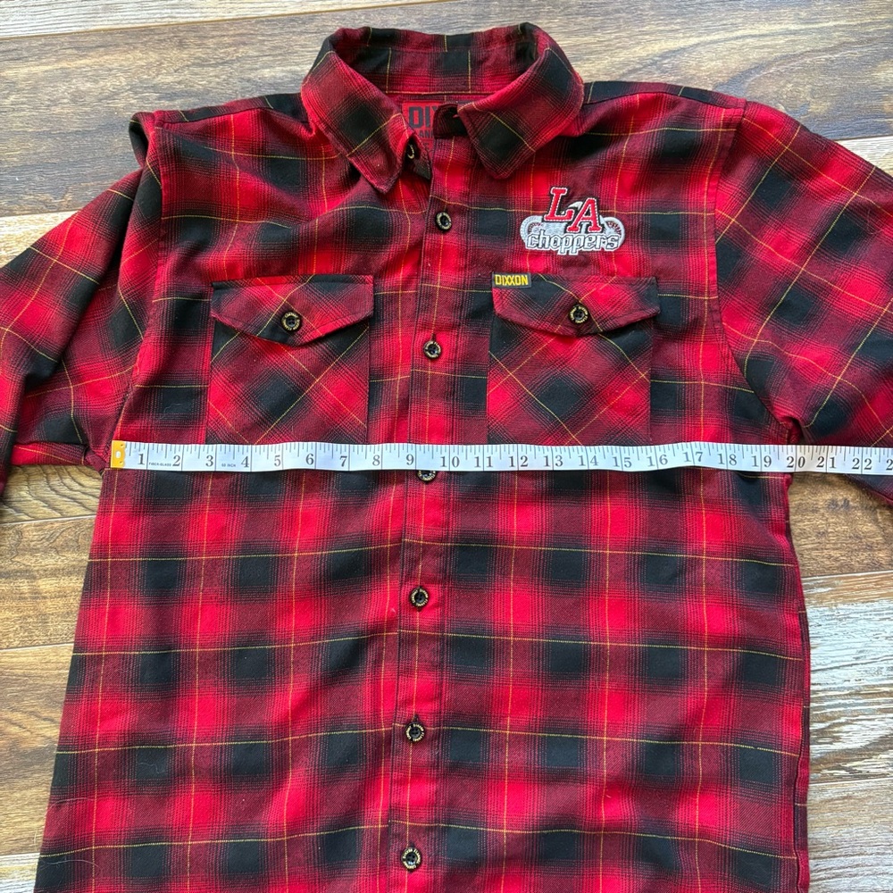 Dixxon Flannel Devil Dog Shirt Mens M Red Plaid  Anniversary Edition *See Des* - Picture 4 of 7